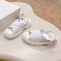 PRADA 25S CRISSCROSS SANLS IN WHITE CALFSKIN