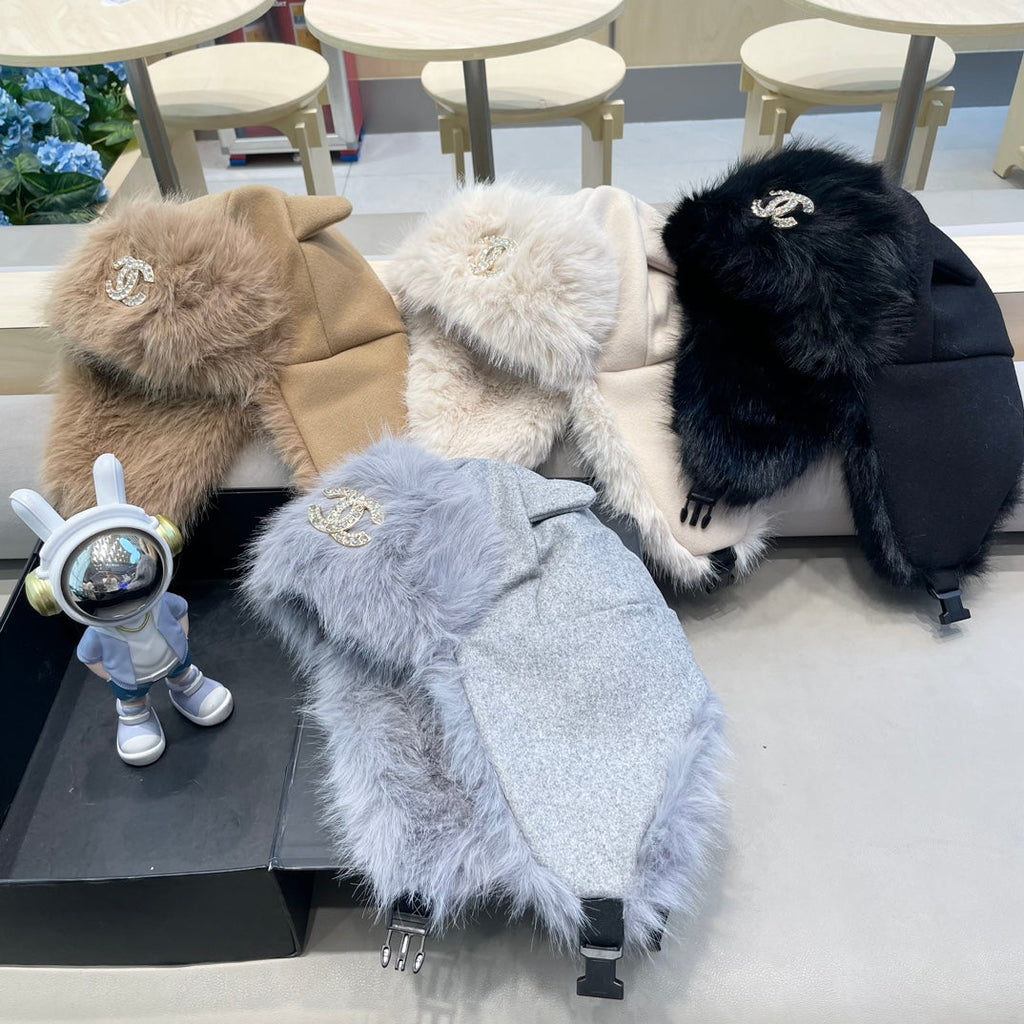 CHANEL TRAPPER HAT IN DESERT BROWN SUEDE AND LAMB FUR 429974