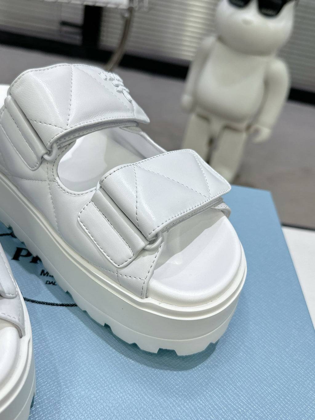 PRADA STRAP SANLS 55MM IN WHITE CALFSKIN