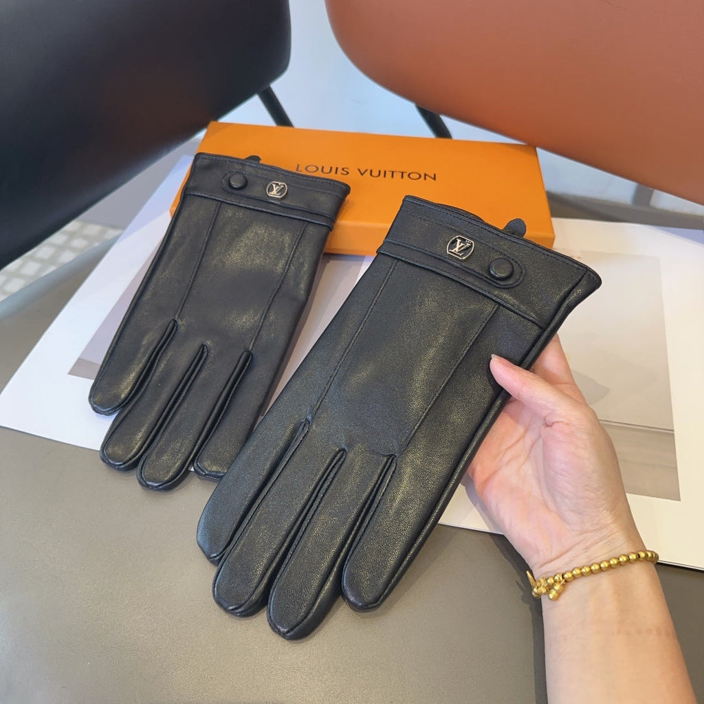 LOUIS VUITTON LV GLOVES IN BLACK LAMBSKIN 462318
