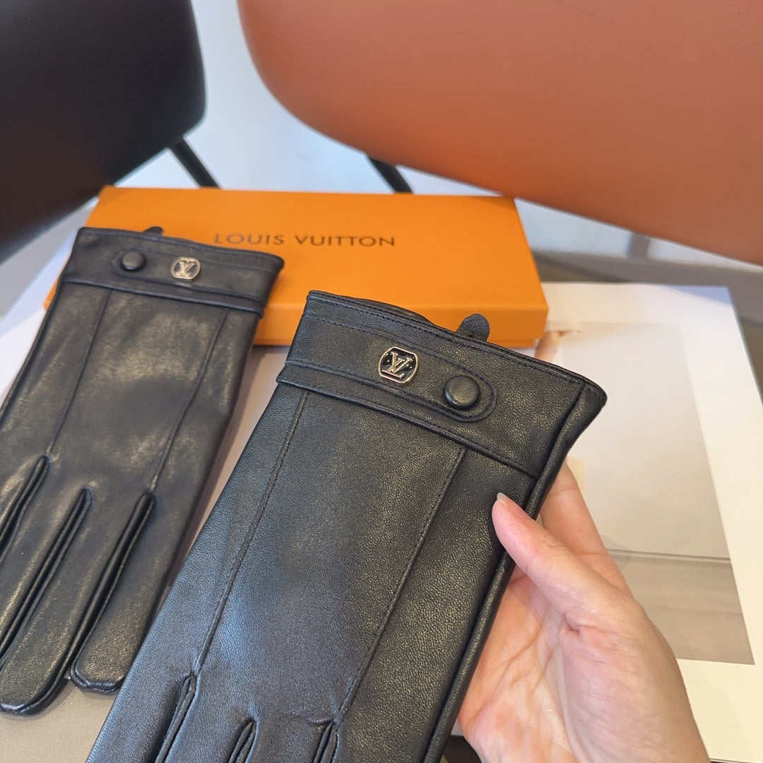 LOUIS VUITTON LV GLOVES IN BLACK LAMBSKIN 462318