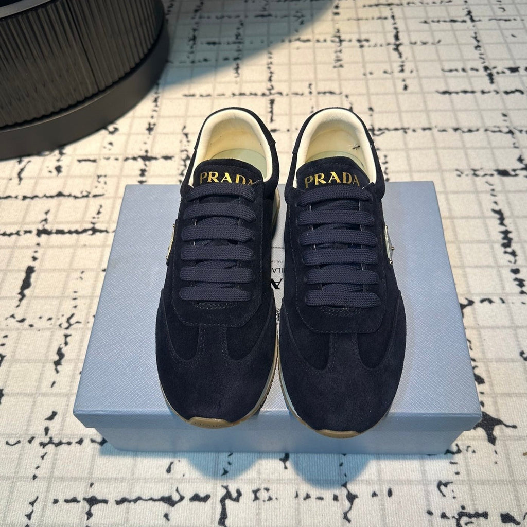PRADA TRIANGLE LOGO SNEAKERS RK BLUE SUEDE