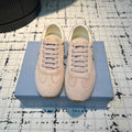 PRADA TRIANGLE LOGO SNEAKERS PASTEL PINK SUEDE