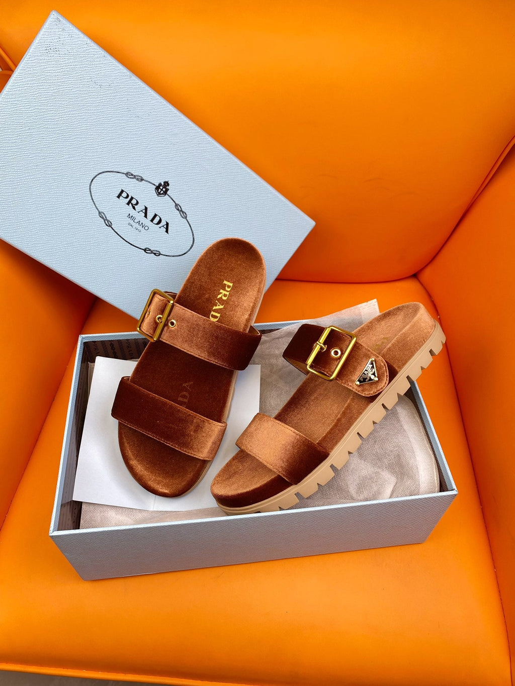 PRADA Pra Slides 10 Velvet Orange