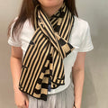 LOUIS VUITTON GRAPHICAL 180 CM SCARF IN TORTILLA BROWN MIX BLACK CASHMERE 388202