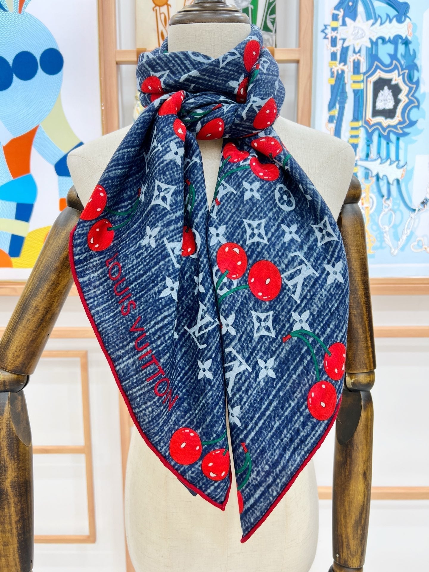 LOUIS VUITTON LV SCARF 135 CM IN WOOL MIX SILK 735872