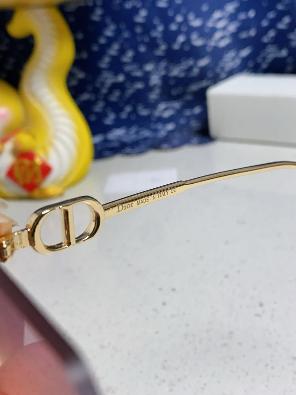 DIOR MONTAIGNE SUNGLASS 563191 IN GOLD METAL PINK SMOKE LENSES