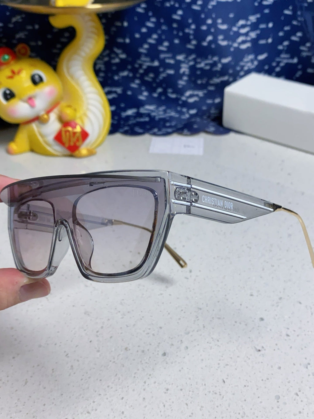 DIOR MONTAIGNE SUNGLASS CLUB M7U IN GREY CLEAR ACETATE
