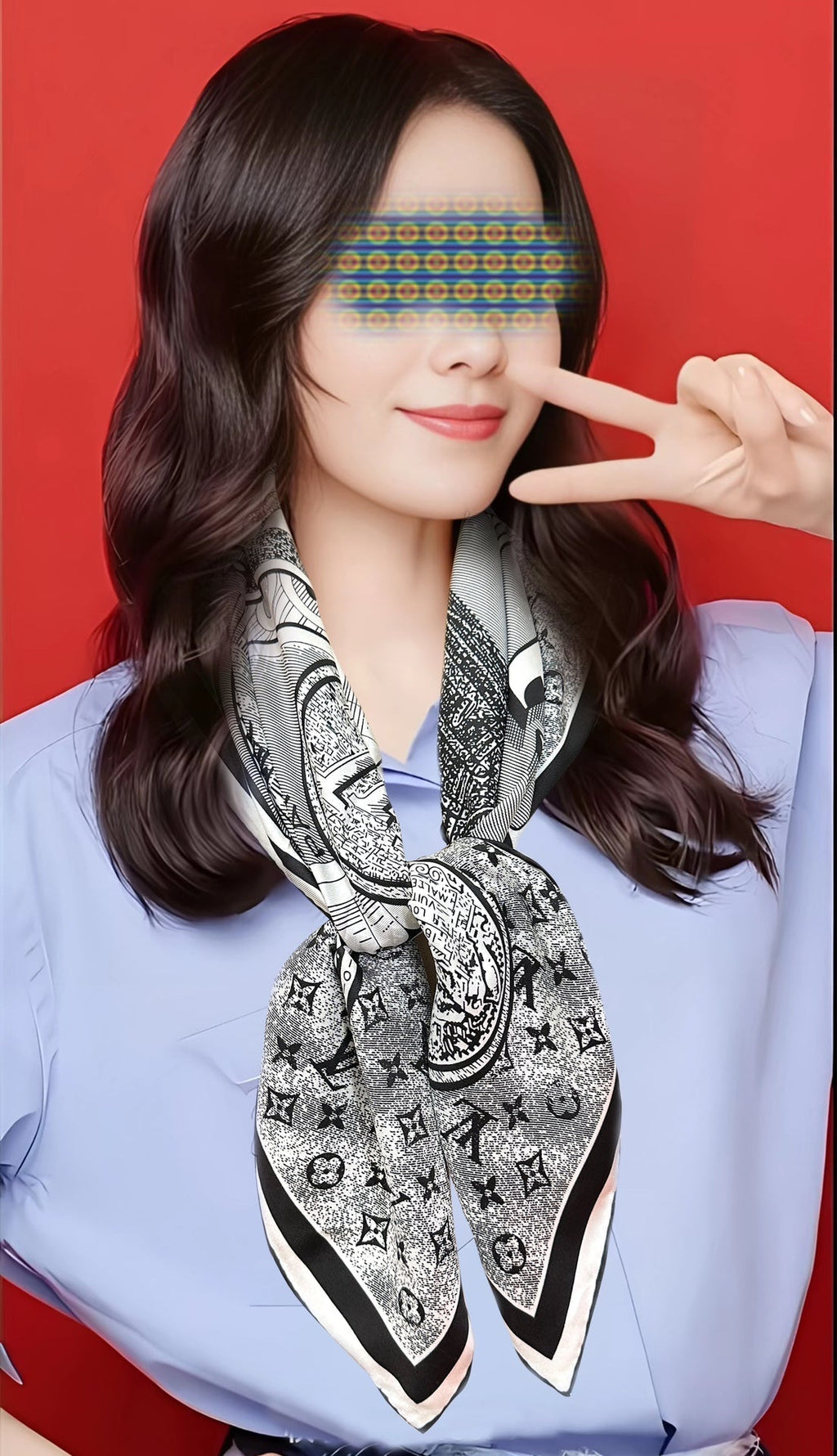 LOUIS VUITTON SQUARE SILK SCARF MALLES MERVEILLEUSES 90 CM BLACK MIX WHITE 399997