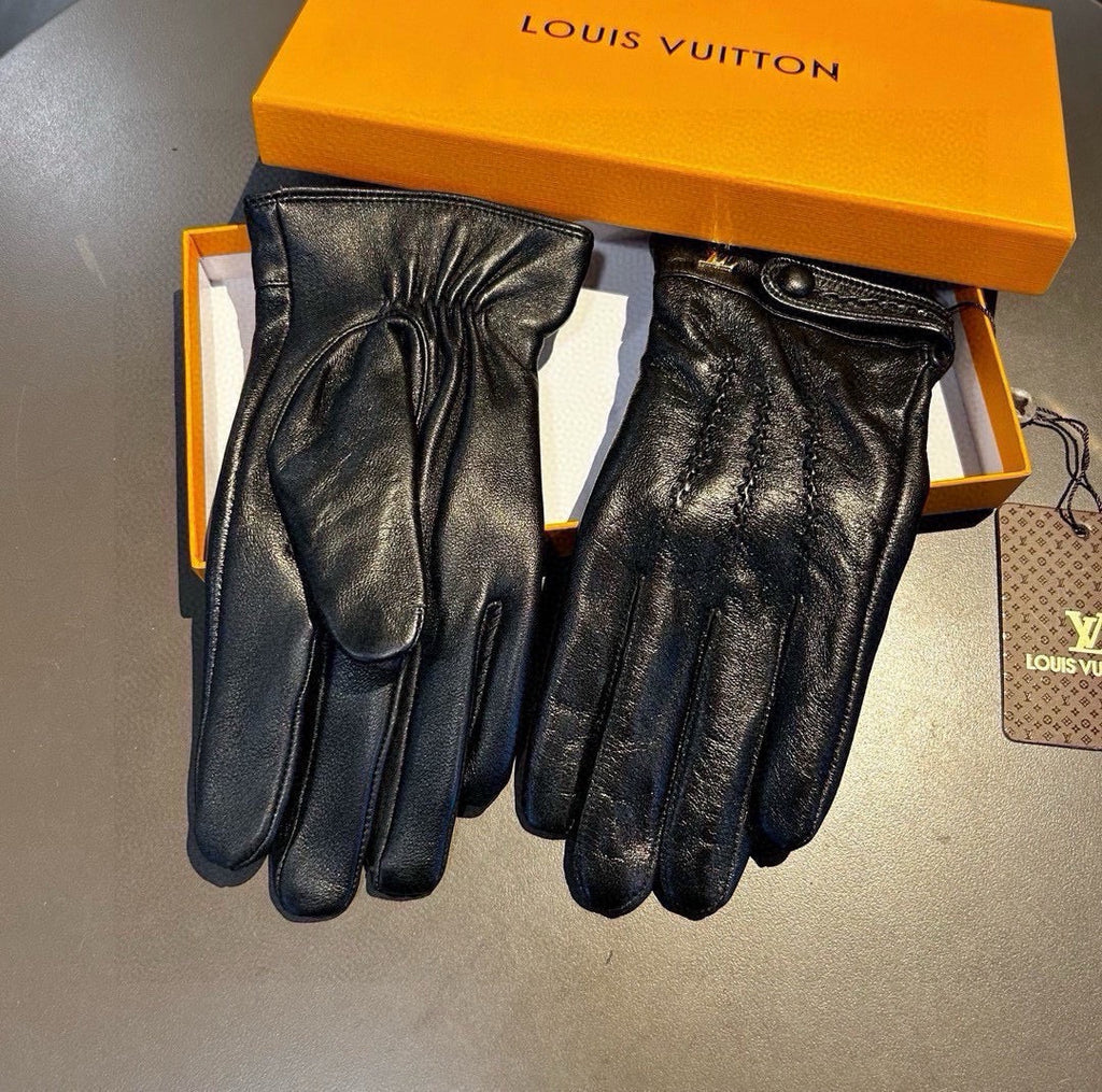 LOUIS VUITTON GLOVES IN BLACK LAMBSKIN 456344