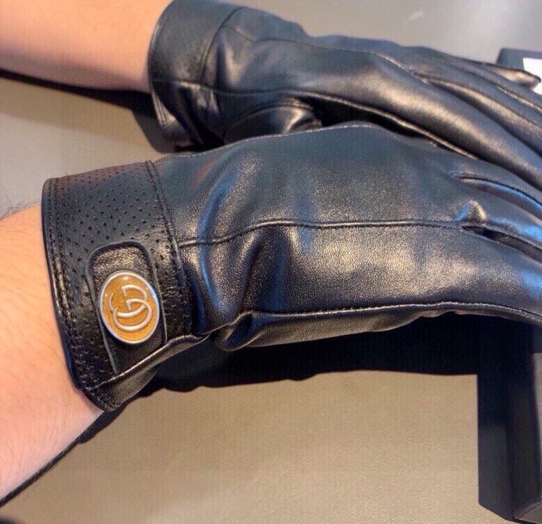 GUCCI GLOVES IN BLACK CALFSKIN AND FLEECE LINING 465014