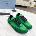 PRADA COLLAPSE SNEAKERS IN GREEN SUEDE AND NYLON