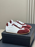 PRADA 25S SNEAKER IN WHITE MIX RK RED SUEDE STYLE 3