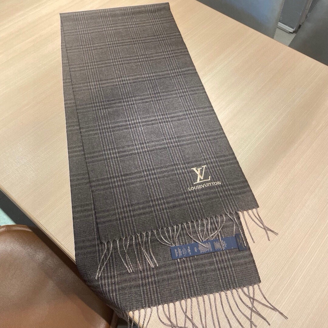 LOUIS VUITTON SCARF 180 CM IN WENGE BROWN LAMBSWOOL 390813