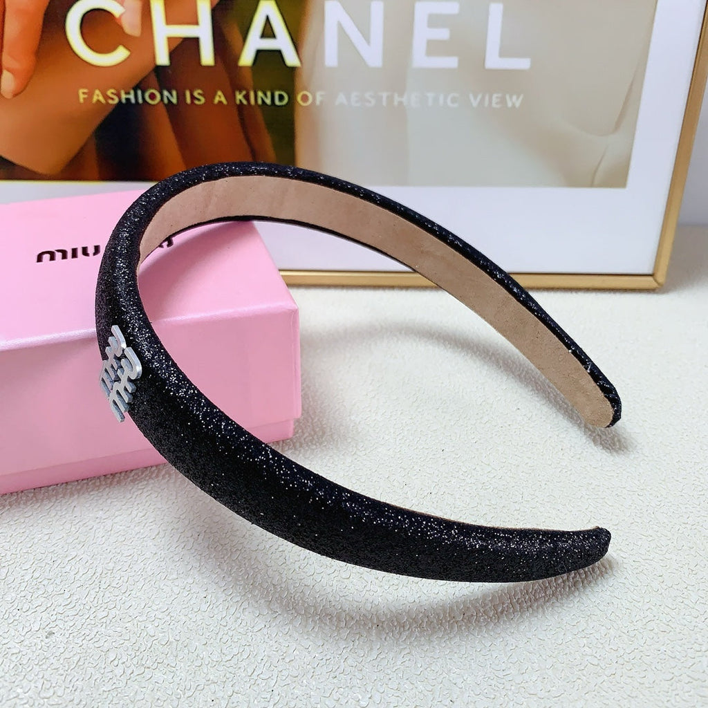 HEADBAND IN BLACK GLITTER FABRIC 174109